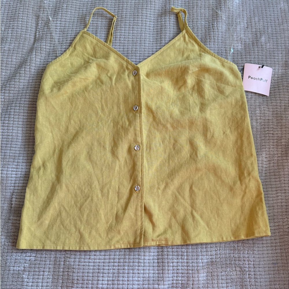 Yellow Button-Up Women's Top